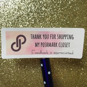 90ct Poshmark pink thank you stickers